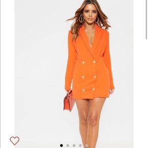 Orange blazer dress